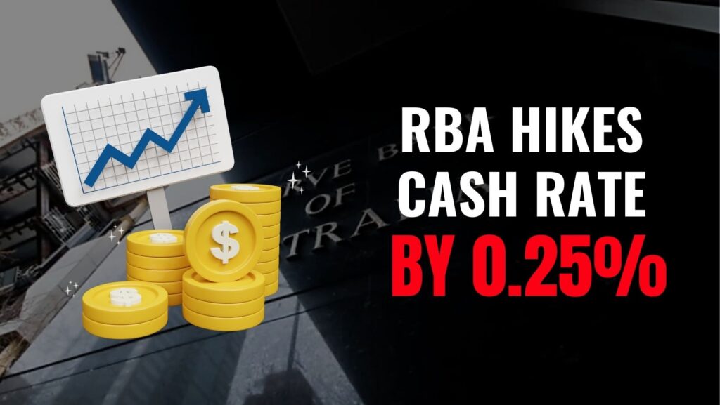 RBA hikes cash rate by 0.25%